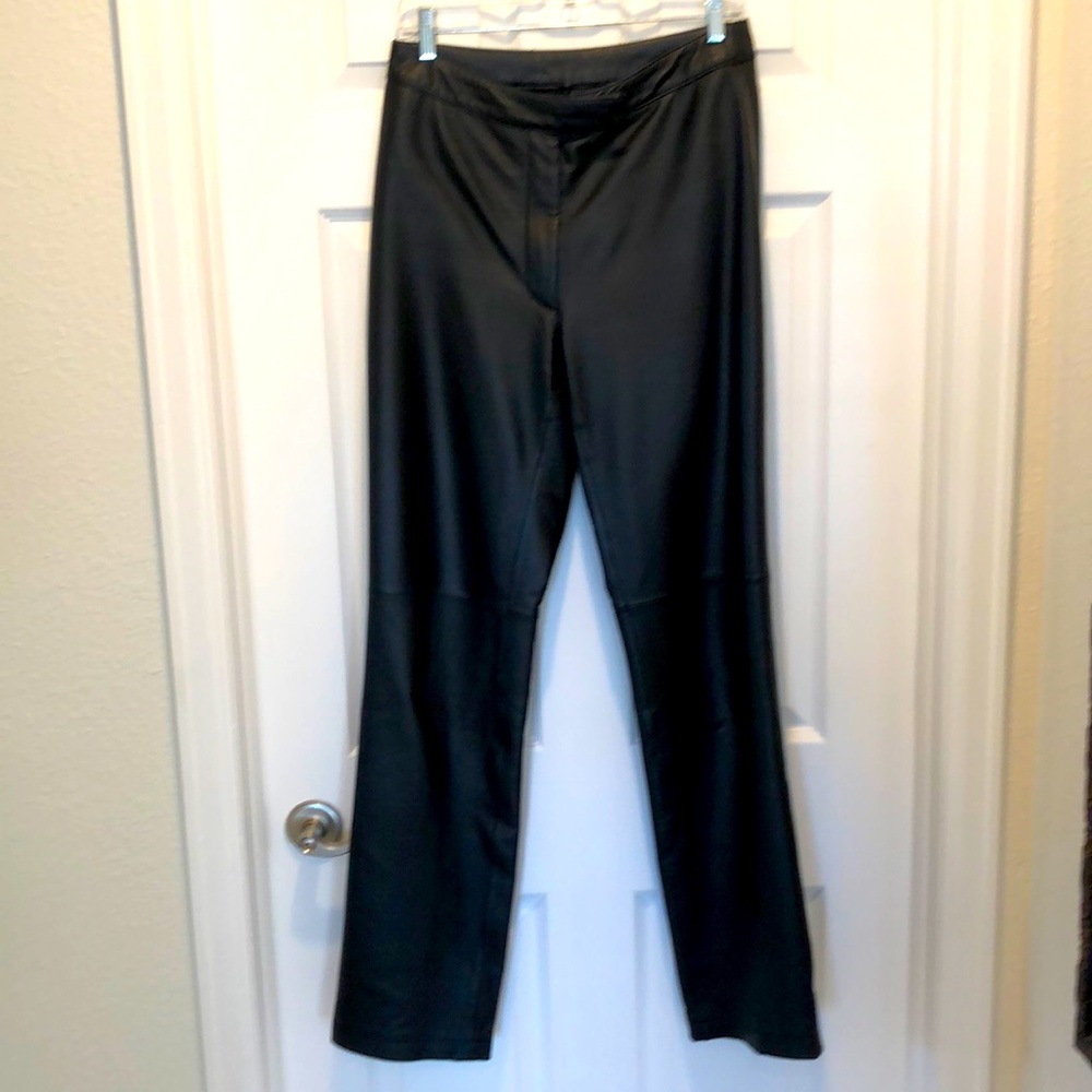 Vintage 100% leather fully lined pants with front zipper,button-hook &eye close